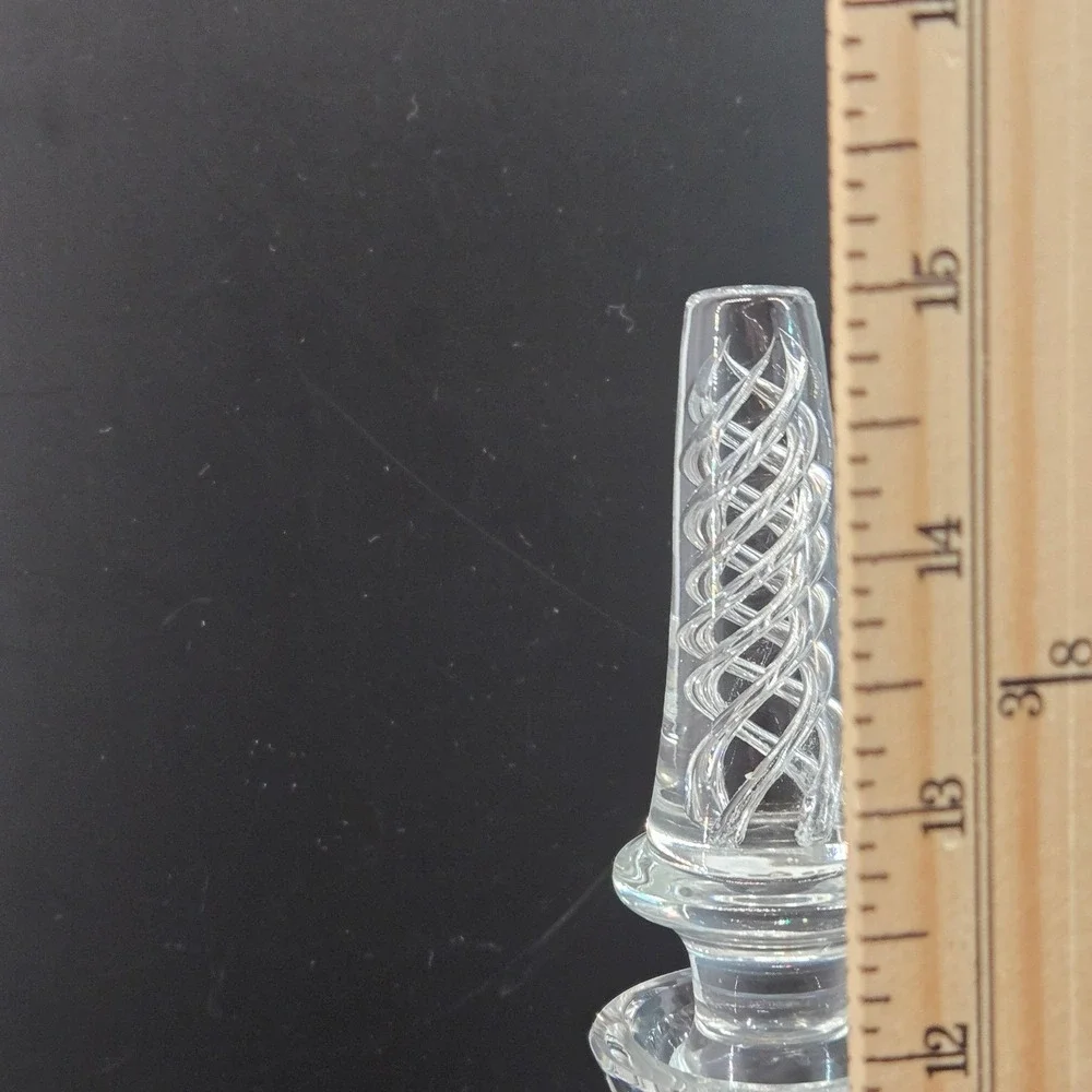 Stuart Crystal Air Twist Stopper Decanter Clear Glass Fluted Neck Vintage 15.5in